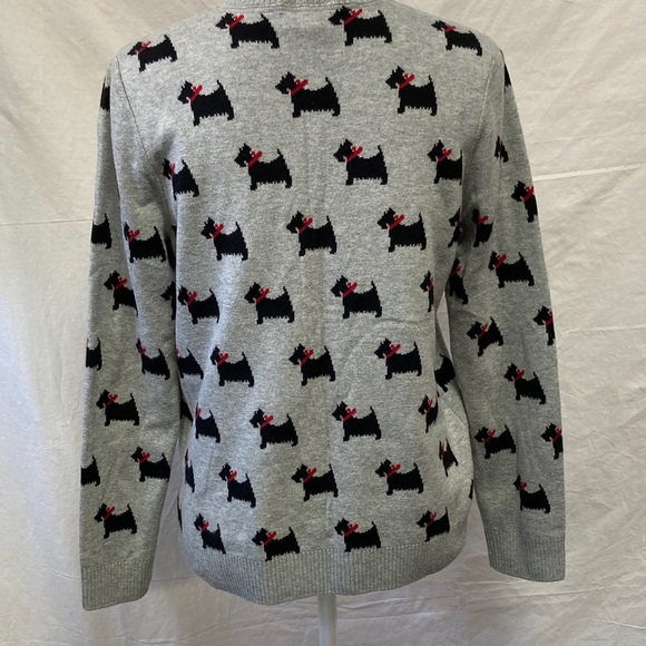 Charter Club PETITE Gray Sweater with Black Scottie Dog Pattern - Picture 3 of 9